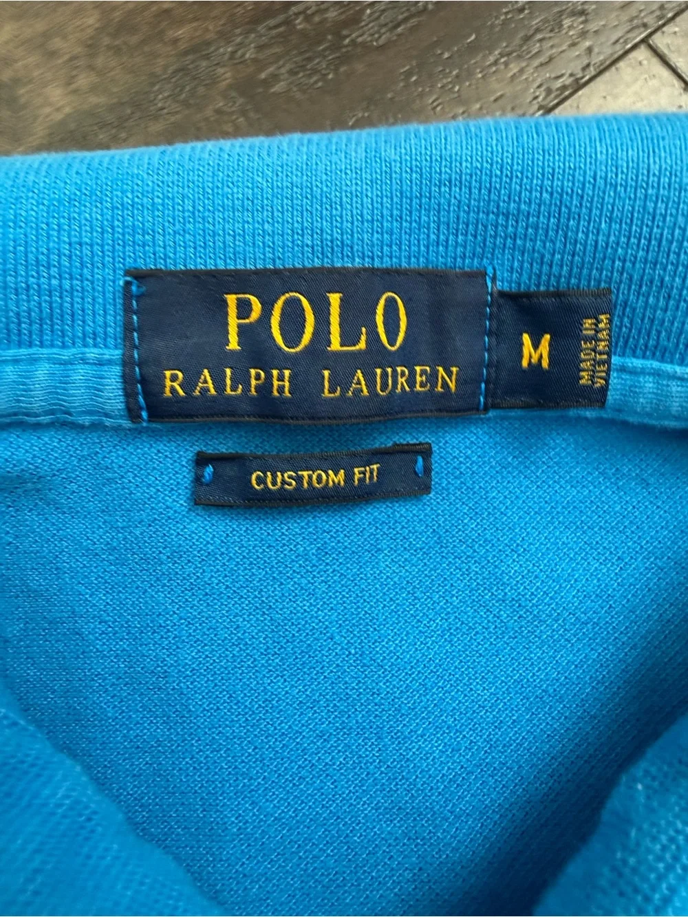 Polo Ralph Lauren Custom Fit Polo Shirt Men M Runs Small Blue Yellow Pony